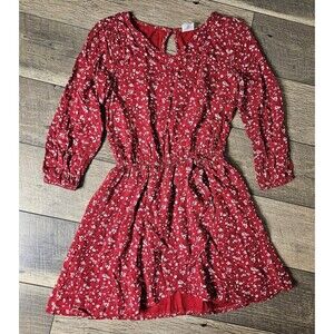Abercrombie Kids Red Floral Dress 11/12
